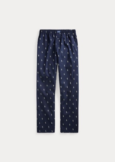 Pantalones De Pijama Polo Ralph Lauren Hombre Azul Marino - Allover Pony - USHEY1473